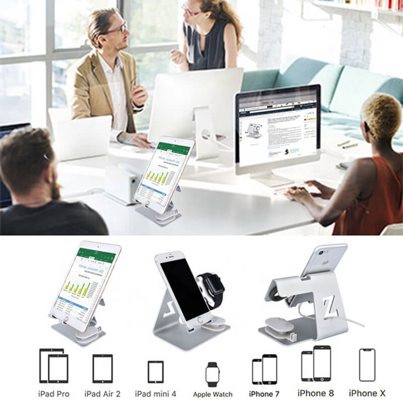 2 в 1 алуминиева поставка за смартфон и смартчасовник