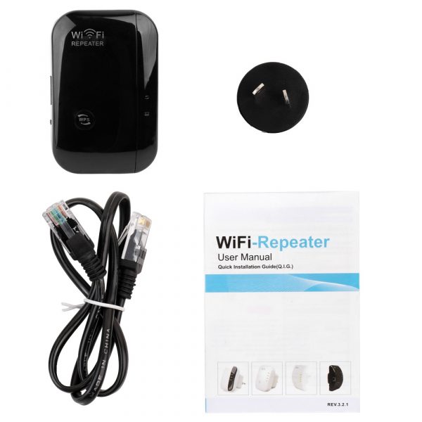 Безжичен Wi-Fi ретранслатор-рипийтър с вграден усилвател - WFR13, черен
