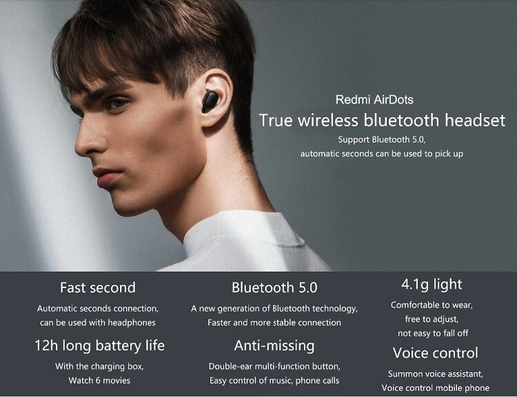 Безжични Bluetooth слушалки Xiaomi AirDots TWS
